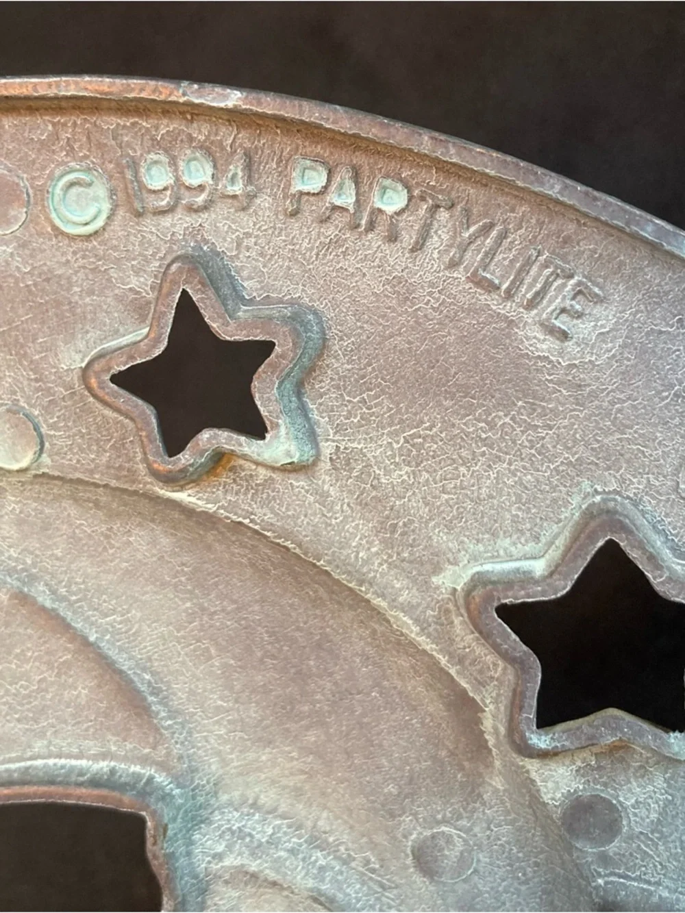 1994 Pair of Sun and Moon PartyLite metal candle holders - Picture 8 of 16
